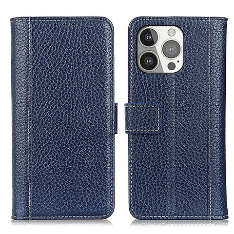 Coque Portefeuille Livre Cuir Etui Clapet H02 pour Apple iPhone 14 Pro Max Bleu