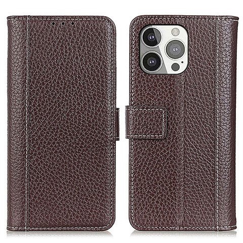 Coque Portefeuille Livre Cuir Etui Clapet H02 pour Apple iPhone 14 Pro Max Marron