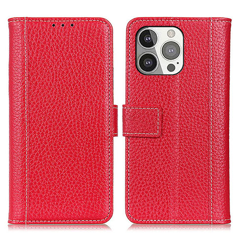 Coque Portefeuille Livre Cuir Etui Clapet H02 pour Apple iPhone 15 Pro Rouge