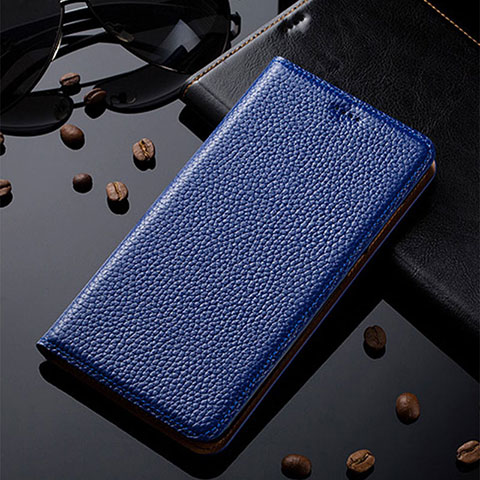 Coque Portefeuille Livre Cuir Etui Clapet H02P pour Apple iPhone Xs Bleu