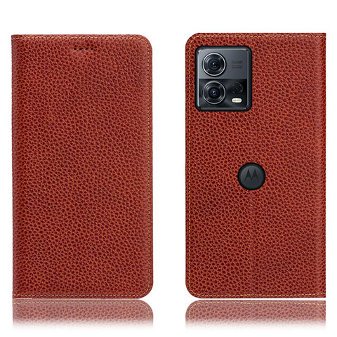 Coque Portefeuille Livre Cuir Etui Clapet H02P pour Motorola Moto Edge 30 Fusion 5G Marron