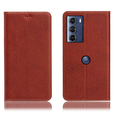 Coque Portefeuille Livre Cuir Etui Clapet H02P pour Motorola Moto Edge S30 5G Marron