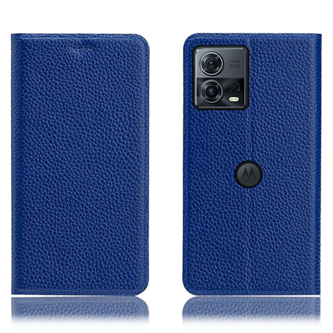 Coque Portefeuille Livre Cuir Etui Clapet H02P pour Motorola Moto Edge S30 Pro 5G Bleu