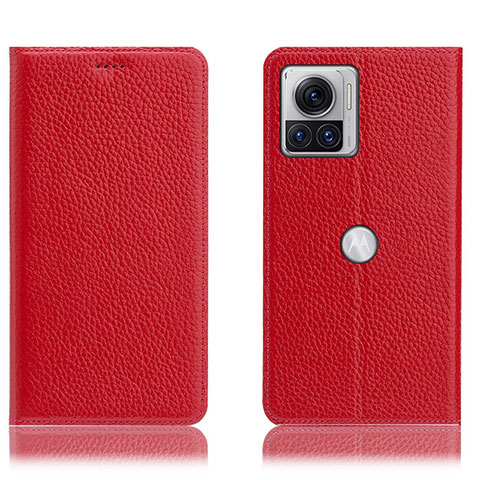 Coque Portefeuille Livre Cuir Etui Clapet H02P pour Motorola Moto Edge X30 Pro 5G Rouge
