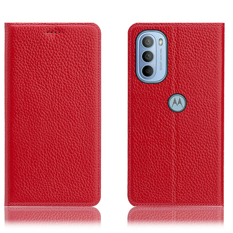 Coque Portefeuille Livre Cuir Etui Clapet H02P pour Motorola Moto G31 Rouge