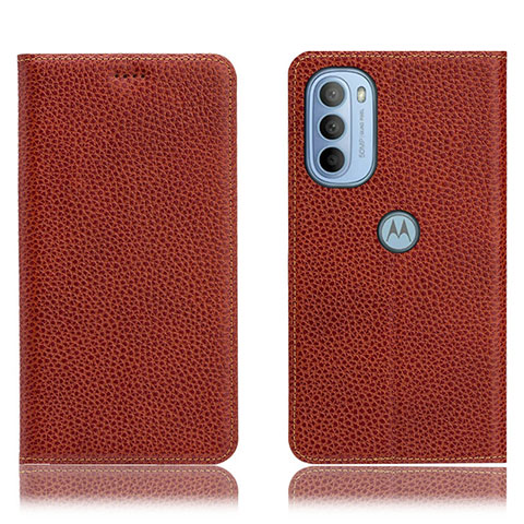 Coque Portefeuille Livre Cuir Etui Clapet H02P pour Motorola Moto G41 Marron