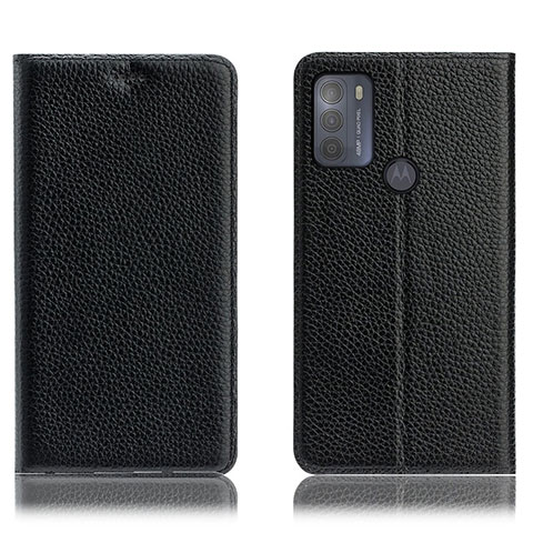 Coque Portefeuille Livre Cuir Etui Clapet H02P pour Motorola Moto G50 Noir