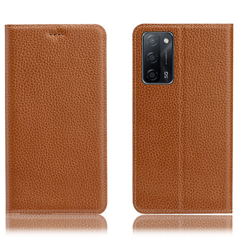 Coque Portefeuille Livre Cuir Etui Clapet H02P pour Oppo A53s 5G Brun Clair