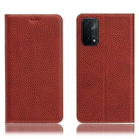 Coque Portefeuille Livre Cuir Etui Clapet H02P pour Oppo A54 5G Marron