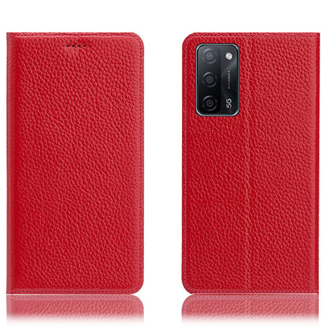 Coque Portefeuille Livre Cuir Etui Clapet H02P pour Oppo A55 5G Rouge