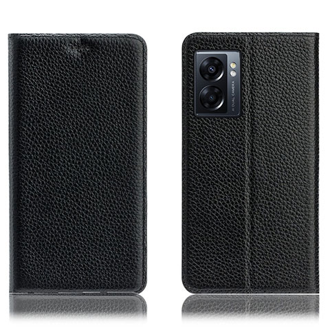 Coque Portefeuille Livre Cuir Etui Clapet H02P pour Oppo A57 5G Noir