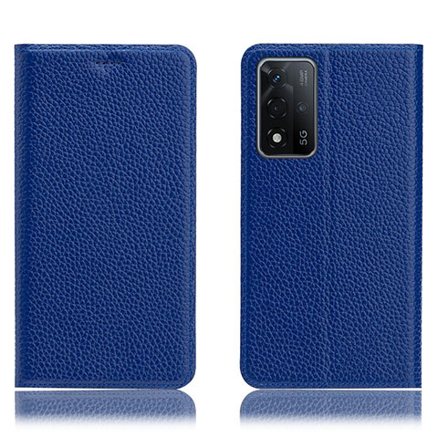 Coque Portefeuille Livre Cuir Etui Clapet H02P pour Oppo A93s 5G Bleu