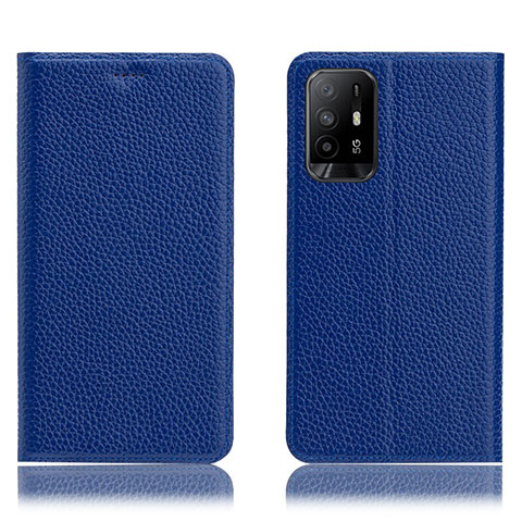 Coque Portefeuille Livre Cuir Etui Clapet H02P pour Oppo A95 5G Bleu