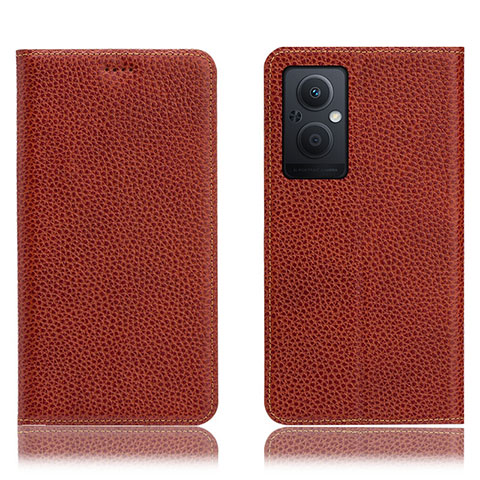 Coque Portefeuille Livre Cuir Etui Clapet H02P pour Oppo A96 5G Marron