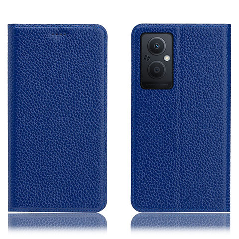 Coque Portefeuille Livre Cuir Etui Clapet H02P pour Oppo F21 Pro 5G Bleu