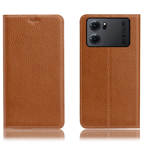 Coque Portefeuille Livre Cuir Etui Clapet H02P pour Oppo K10 5G Brun Clair