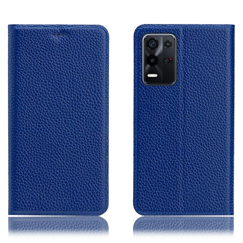 Coque Portefeuille Livre Cuir Etui Clapet H02P pour Oppo K9X 5G Bleu