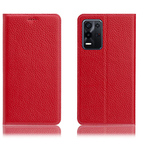 Coque Portefeuille Livre Cuir Etui Clapet H02P pour Oppo K9X 5G Rouge