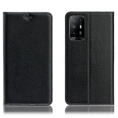 Coque Portefeuille Livre Cuir Etui Clapet H02P pour Oppo Reno5 Z 5G Noir