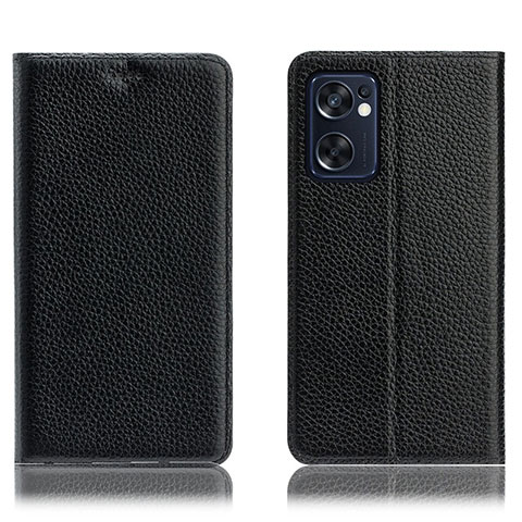 Coque Portefeuille Livre Cuir Etui Clapet H02P pour Oppo Reno7 SE 5G Noir