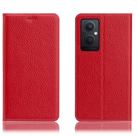 Coque Portefeuille Livre Cuir Etui Clapet H02P pour Oppo Reno7 Z 5G Rouge