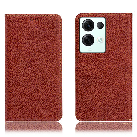 Coque Portefeuille Livre Cuir Etui Clapet H02P pour Oppo Reno9 Pro+ Plus 5G Marron