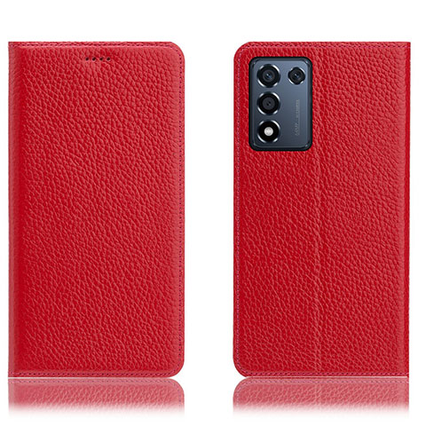 Coque Portefeuille Livre Cuir Etui Clapet H02P pour Realme Q3s 5G Rouge