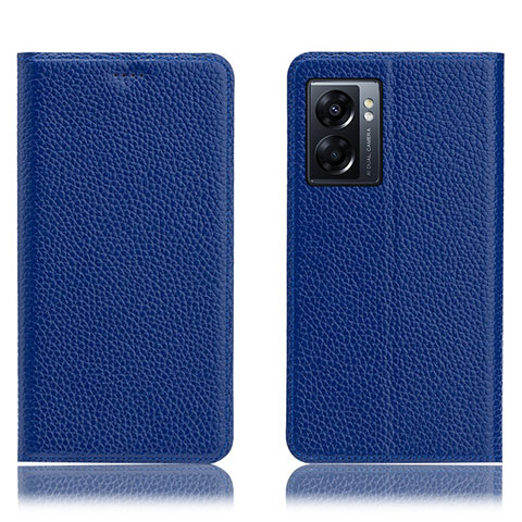 Coque Portefeuille Livre Cuir Etui Clapet H02P pour Realme Q5i 5G Bleu