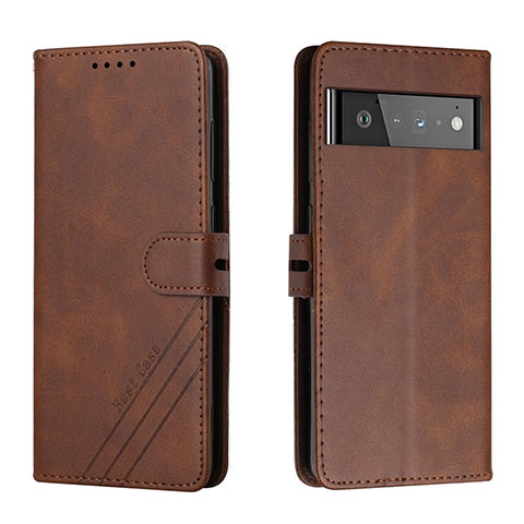 Coque Portefeuille Livre Cuir Etui Clapet H02X pour Google Pixel 6 5G Marron