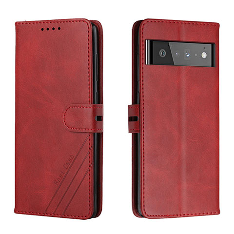 Coque Portefeuille Livre Cuir Etui Clapet H02X pour Google Pixel 6 5G Rouge