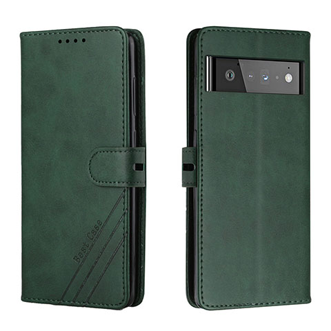 Coque Portefeuille Livre Cuir Etui Clapet H02X pour Google Pixel 6 5G Vert