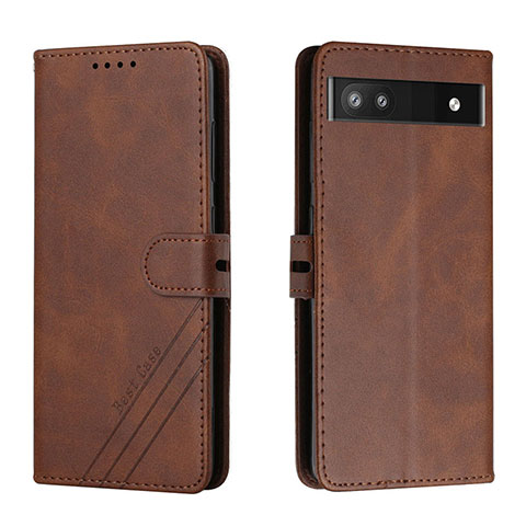 Coque Portefeuille Livre Cuir Etui Clapet H02X pour Google Pixel 6a 5G Marron