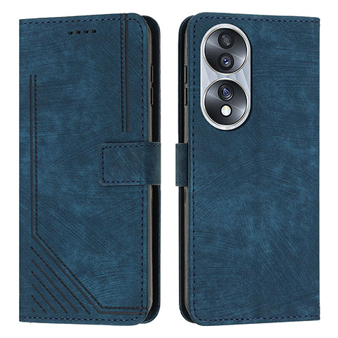 Coque Portefeuille Livre Cuir Etui Clapet H02X pour Huawei Honor 70 5G Bleu