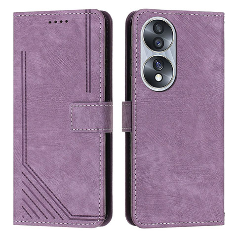 Coque Portefeuille Livre Cuir Etui Clapet H02X pour Huawei Honor 70 5G Violet