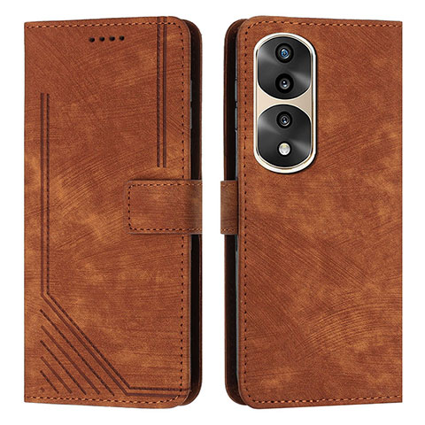 Coque Portefeuille Livre Cuir Etui Clapet H02X pour Huawei Honor 70 Pro 5G Marron