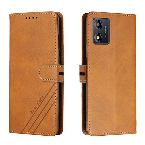 Coque Portefeuille Livre Cuir Etui Clapet H02X pour Motorola Moto E13 Brun Clair