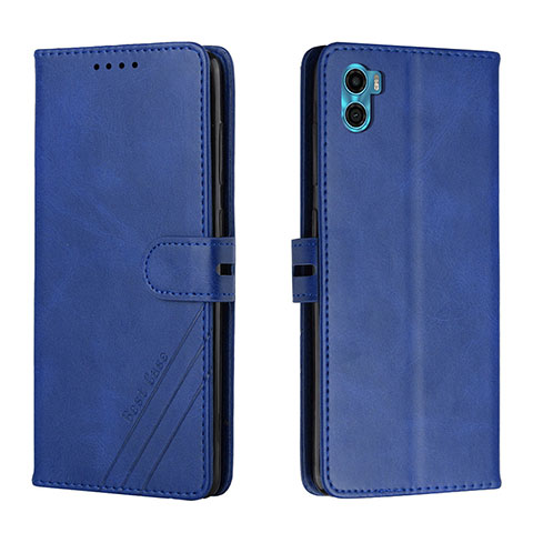 Coque Portefeuille Livre Cuir Etui Clapet H02X pour Motorola Moto E22S Bleu