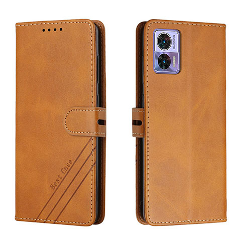 Coque Portefeuille Livre Cuir Etui Clapet H02X pour Motorola Moto Edge 30 Neo 5G Brun Clair