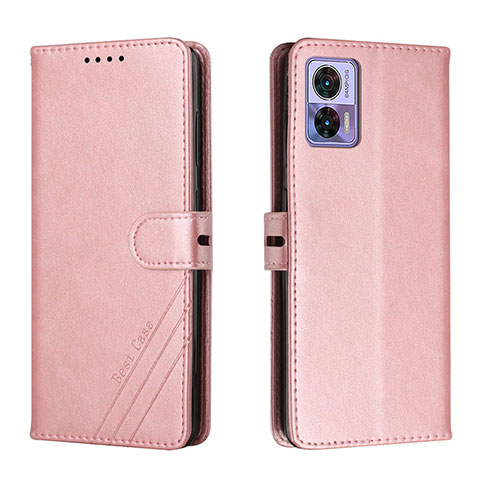 Coque Portefeuille Livre Cuir Etui Clapet H02X pour Motorola Moto Edge 30 Neo 5G Or Rose