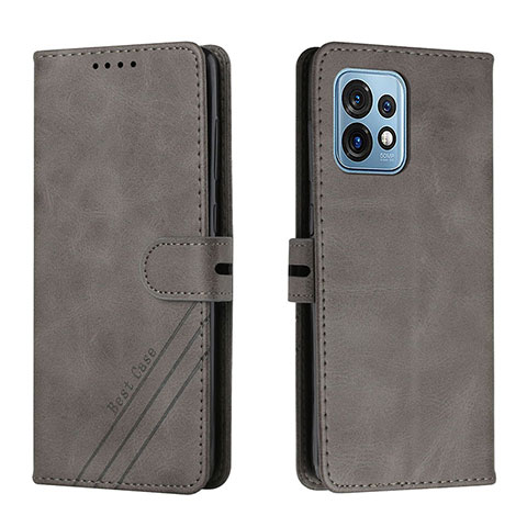 Coque Portefeuille Livre Cuir Etui Clapet H02X pour Motorola Moto Edge Plus (2023) 5G Gris