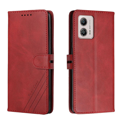 Coque Portefeuille Livre Cuir Etui Clapet H02X pour Motorola Moto G53 5G Rouge