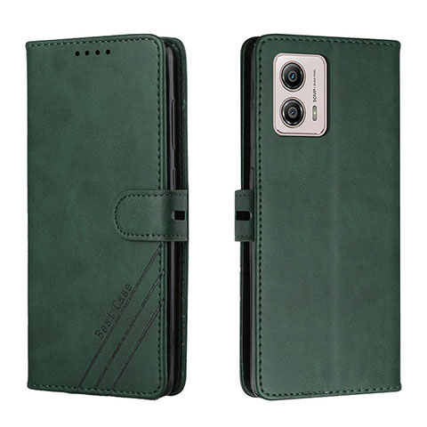 Coque Portefeuille Livre Cuir Etui Clapet H02X pour Motorola Moto G53 5G Vert