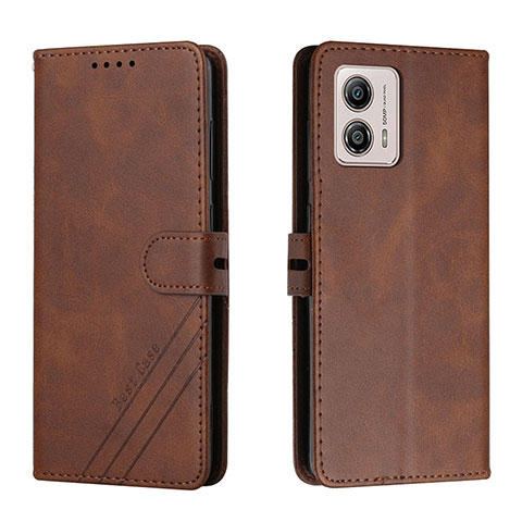 Coque Portefeuille Livre Cuir Etui Clapet H02X pour Motorola Moto G53y 5G Marron