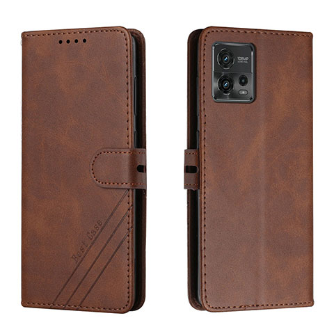 Coque Portefeuille Livre Cuir Etui Clapet H02X pour Motorola Moto G72 Marron