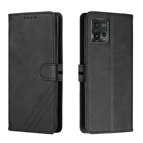 Coque Portefeuille Livre Cuir Etui Clapet H02X pour Motorola Moto G72 Noir