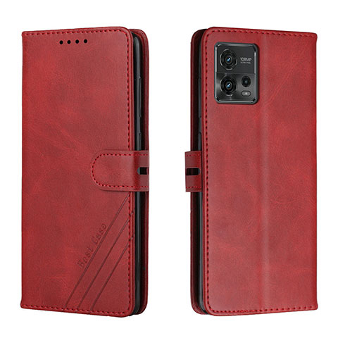 Coque Portefeuille Livre Cuir Etui Clapet H02X pour Motorola Moto G72 Rouge