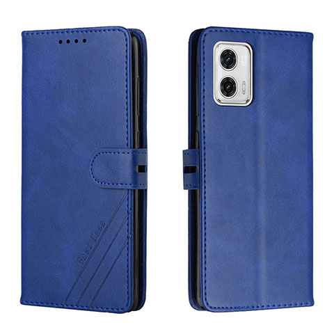 Coque Portefeuille Livre Cuir Etui Clapet H02X pour Motorola Moto G73 5G Bleu