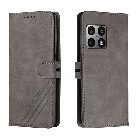 Coque Portefeuille Livre Cuir Etui Clapet H02X pour OnePlus 10 Pro 5G Gris