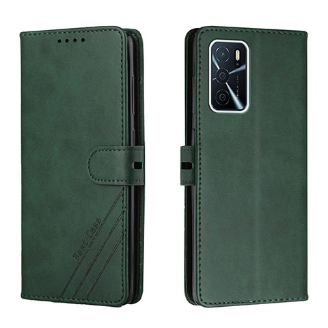 Coque Portefeuille Livre Cuir Etui Clapet H02X pour Oppo A53s 5G Vert