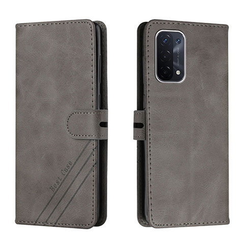 Coque Portefeuille Livre Cuir Etui Clapet H02X pour Oppo A54 5G Gris